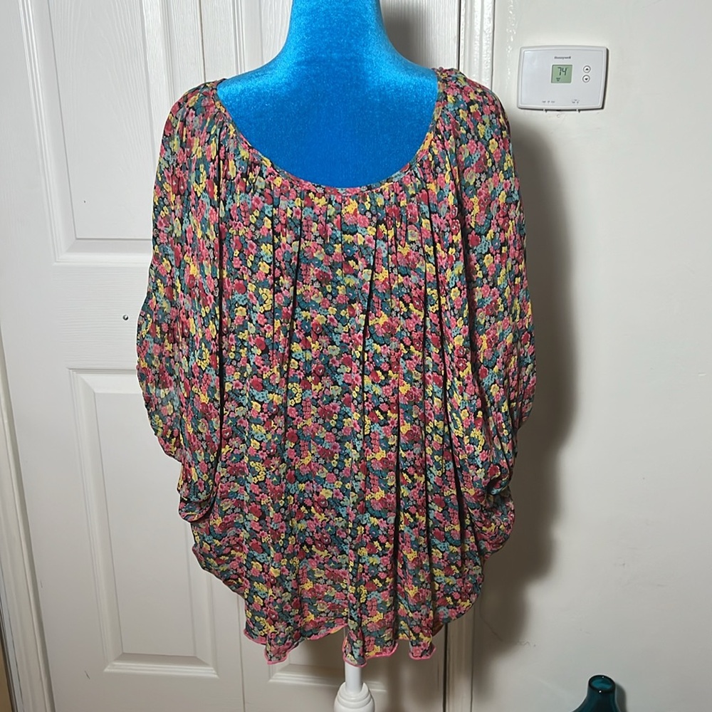 Blue Life Floral Blouse Women’s 1 Small - Picture 4 of 8